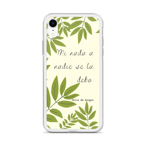 Protector iPhone con frase de la poeta feminista puertorriqueña, Julia De Burgos