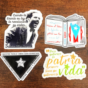 Sticker packs | Stickers con frases de próceres de Puerto Rico como Pedro Albizu Campos, Julia De Burgos, Betances, Lolita Lebrón, Luisa Capetillo, Eugeio María De Hostos. | Stickers with quotes from Puerto Rican historial figures