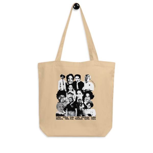 Bolso (tote bag) hecha para resaltar a las mujeres que han hecho historia en y por Puerto Rico.

Incluye arte de las MUJERES PUERTORRIQUEÑAS HISTÓRICAS con sus nombres