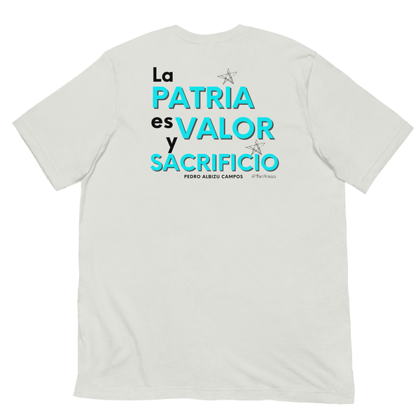 Camisa con frase de Pedro Albizu Campos: La patria es valor y sacrificio
