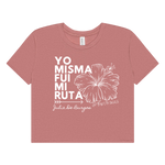 Camisa crop top con verso del poema Yo misma fui mi ruta de la poeta puertorriqueña, Julia De Burgos