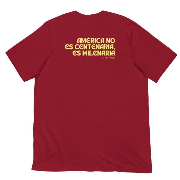 Camisa (t-shirt) hecha desde Puerto Rico para toda América Latina. Con frase: Descolonízate. América no es centenaria, es milenaria