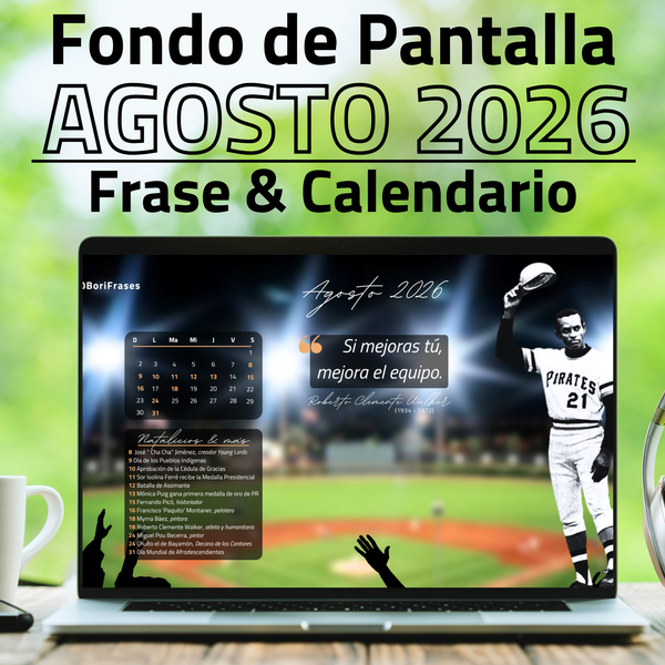 Fondo de pantalla con frase e imagen de Roberto Clemente Walker