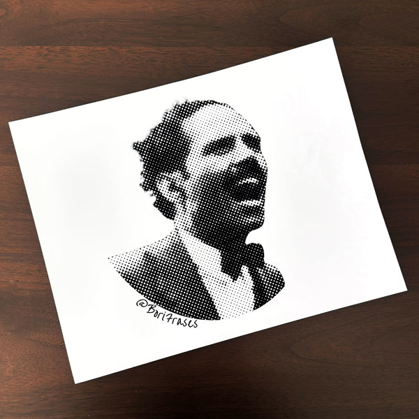 Print con arte de la imagen más icónica de Pedro Albizu Campos, El Maestro y revolucionario de Puerto Rico.