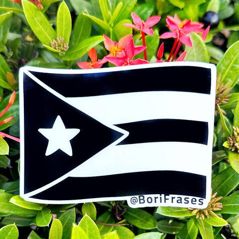 Sticker Bandera Puertorriquena Negra Resistencia Puerto Rico