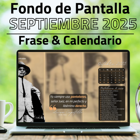 Octubre 2025: LUISA CAPETILLO (Fondo de pantalla + Frase + Calendario Nacional)