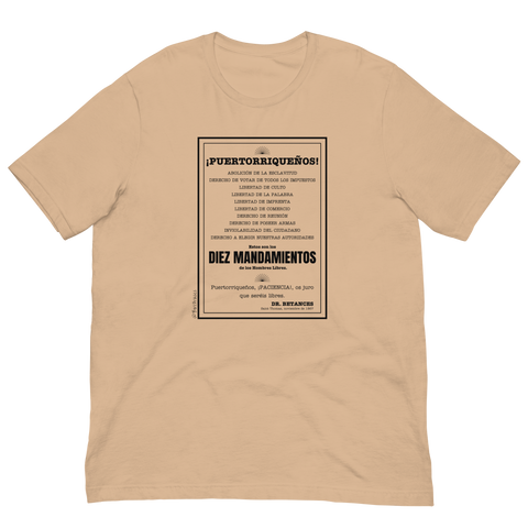 Camisa T-Shirt con frase de Ramon Emeterio Betances: Los 10 Mandamientos de los Hombres Libres