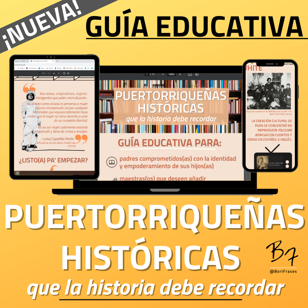 GRATIS: Guía Educativa "Puertorriqueñas históricas" BoriFrases