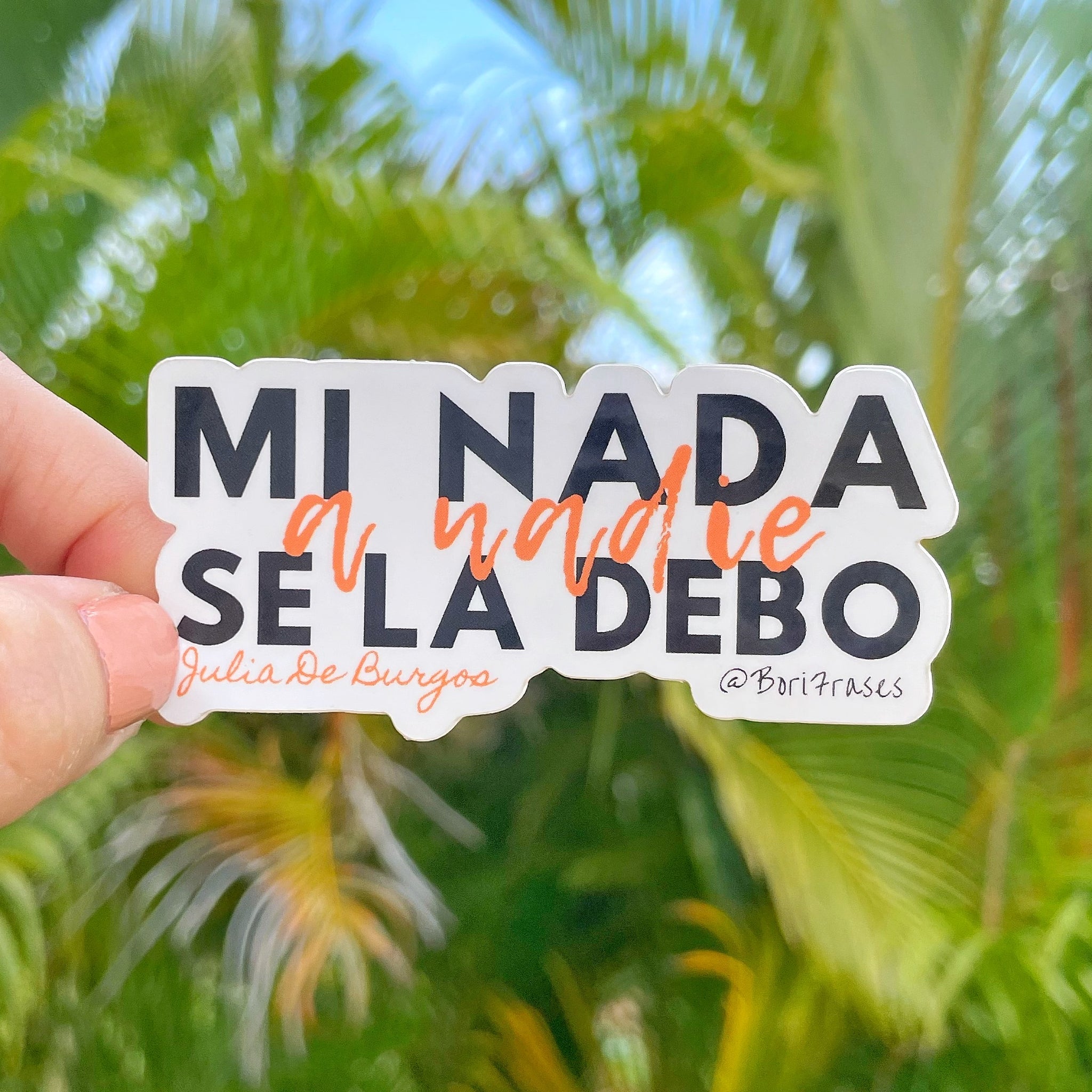 Sticker con frase de la poeta feminista de Puerto Rico: Julia De Burgos