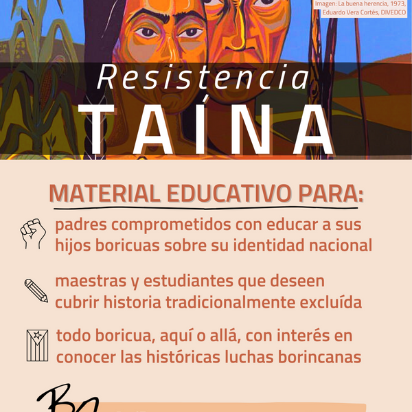 Documento digital (download) sobre la historia y resistencia de la civilización taína en Puerto Rico y las Antillas.