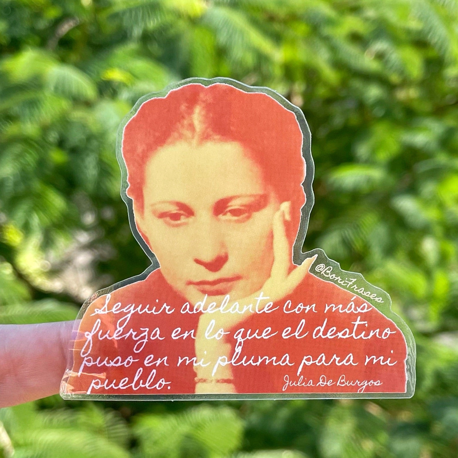 Sticker con frase de Julia De Burgos: poeta feminista de Puerto Rico